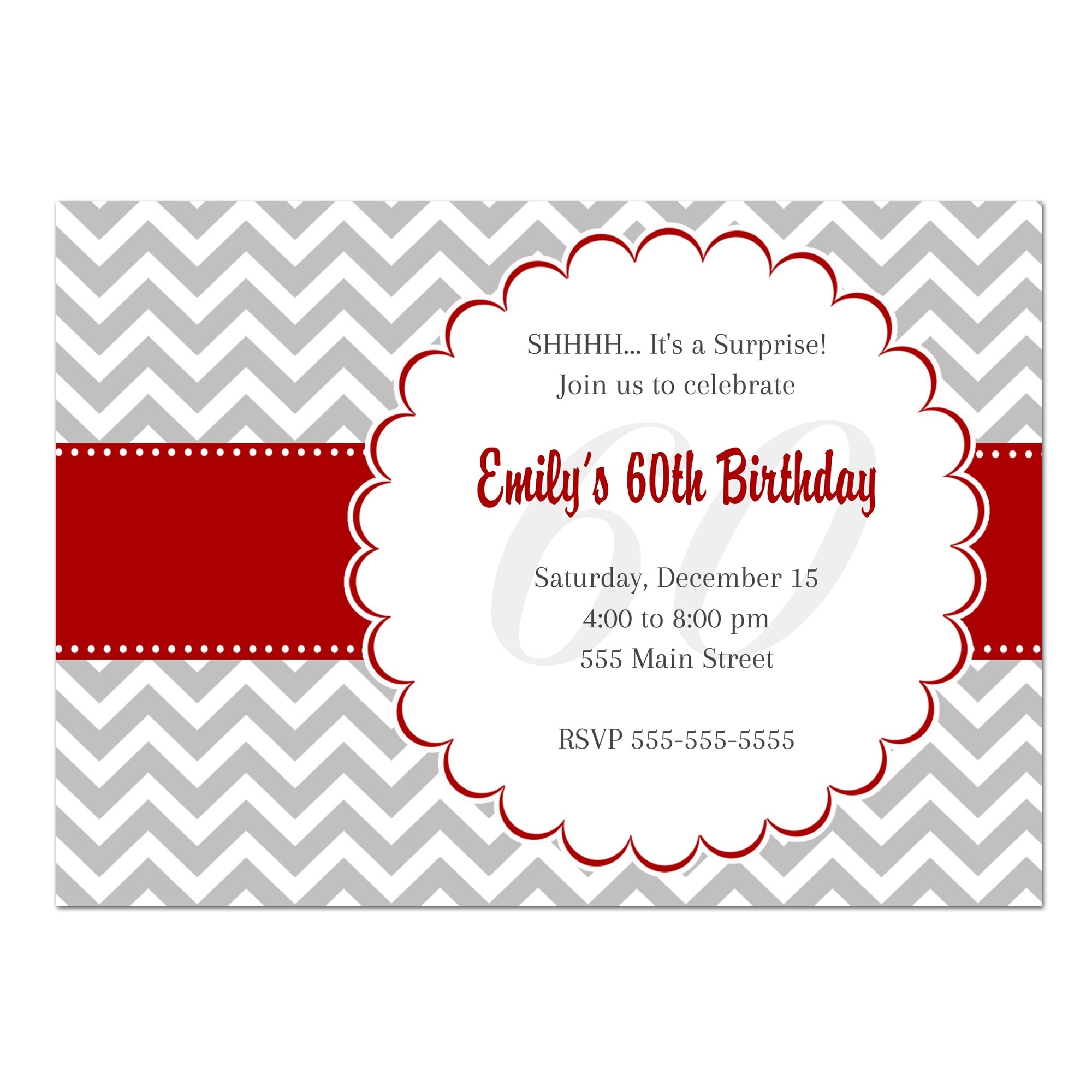 Adult birthday invitation silver printable