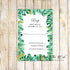 100 RSVP cards botanical wedding leaves border