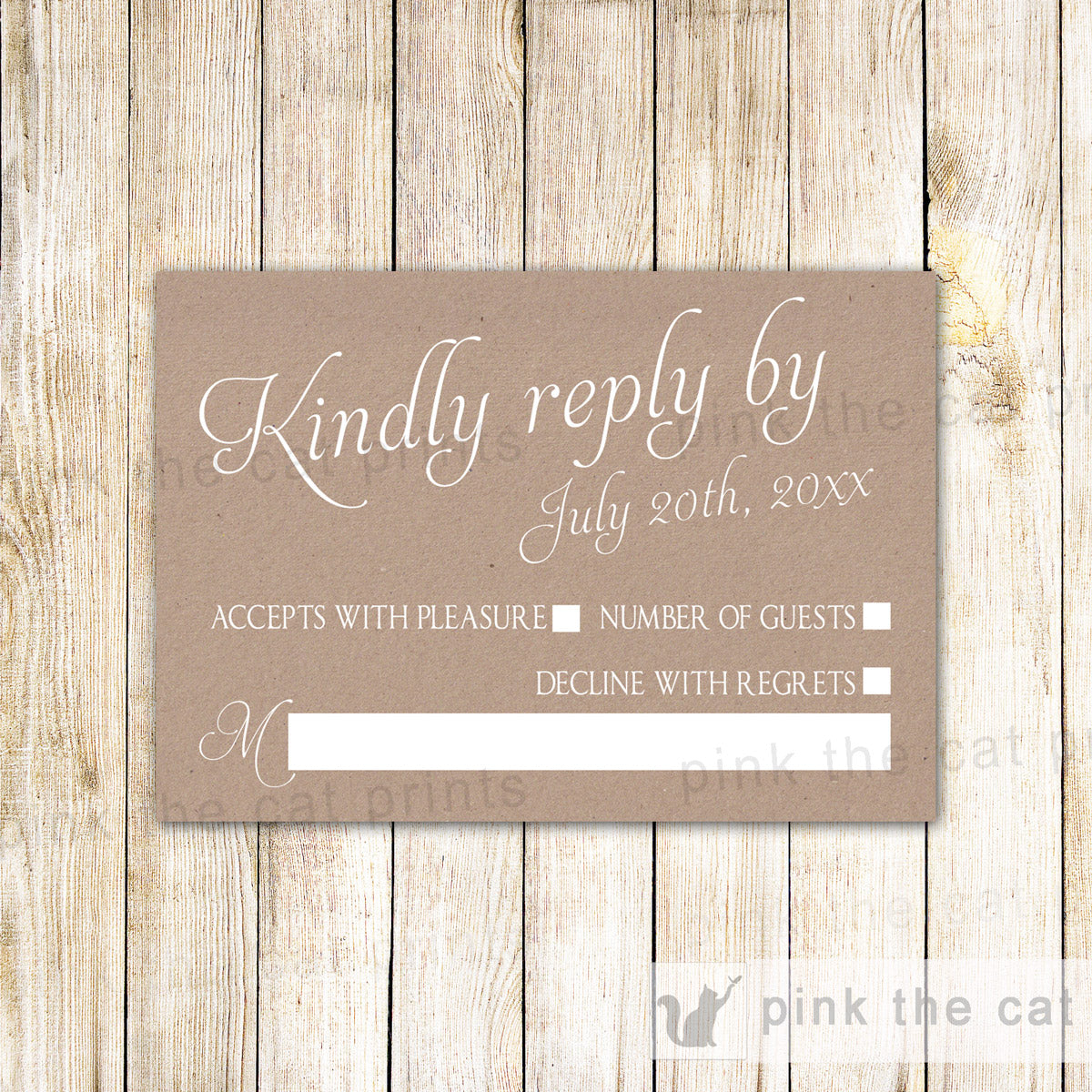 Lace Rustic Wedding Invitation & RSVP Card