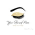 Premade eyelashes makeup artist business logo design glitter gold eye