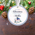 Christmas ornament boho floral pink blue