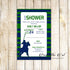 Polo Invitation Baby Boy Shower Green Navy Blue Printable