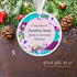 Personalized Christmas ornament Memorial Purple Teal Floral