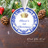 Personalized Christmas ornament baby boy prince blue gold