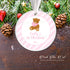 Personalized Christmas ornament baby girl bear pink
