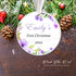 Personalized Christmas ornament baby girl boho purple