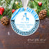 Personalized Christmas ornament  blue giraffes baby boy