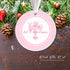 Personalized Christmas ornament girl pink cross
