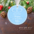 Personalized Christmas ornament hearts newlyweds blue