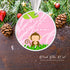 Personalized Christmas ornament pink monkey