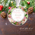 Personalized Christmas ornament real flowers newlyweds
