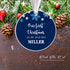 Personalized Christmas ornament winter blue silver