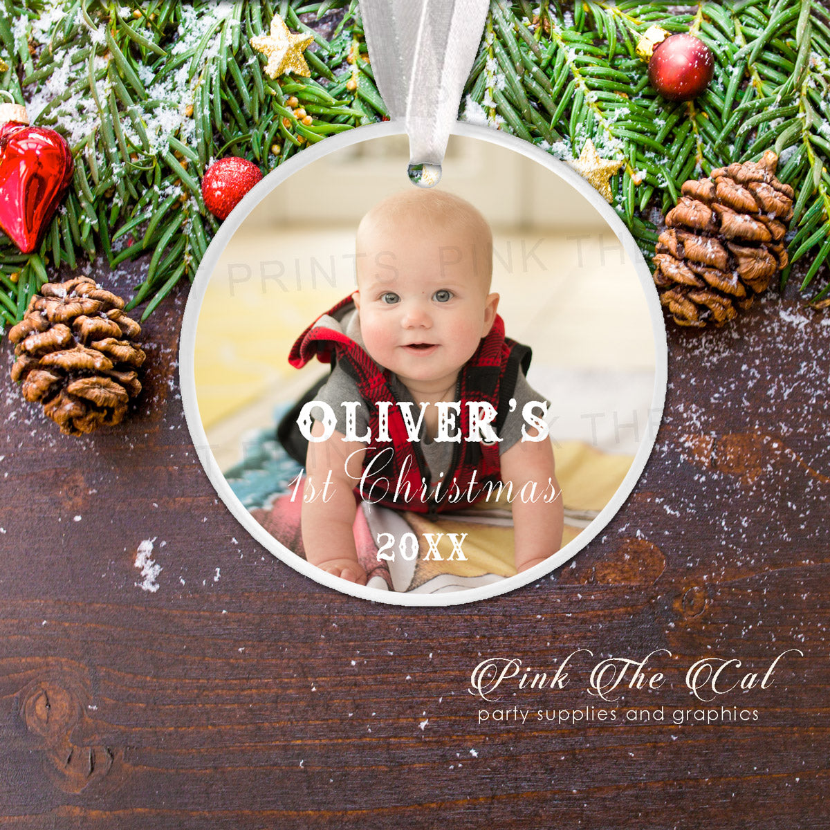 Personalized Christmas ornament with baby photo