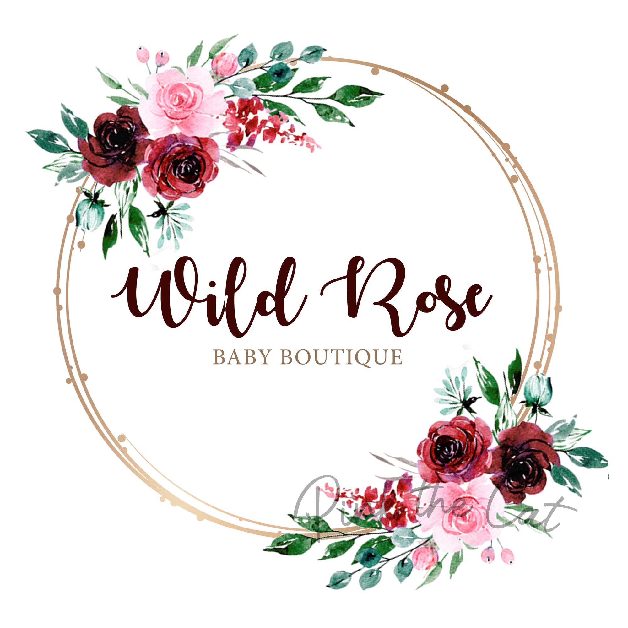 Premade roses round logo design