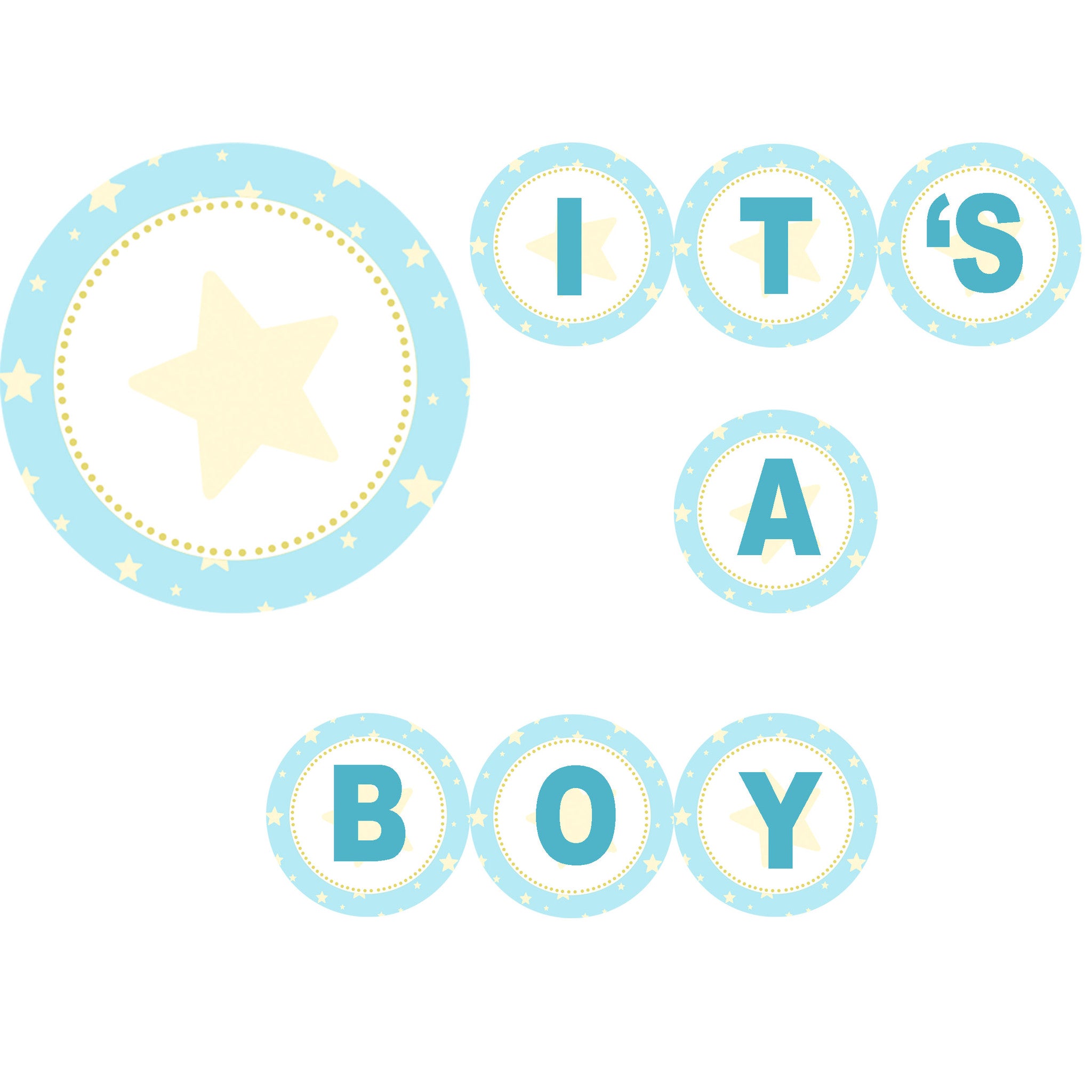 Little Star Banner Baby Boy Shower