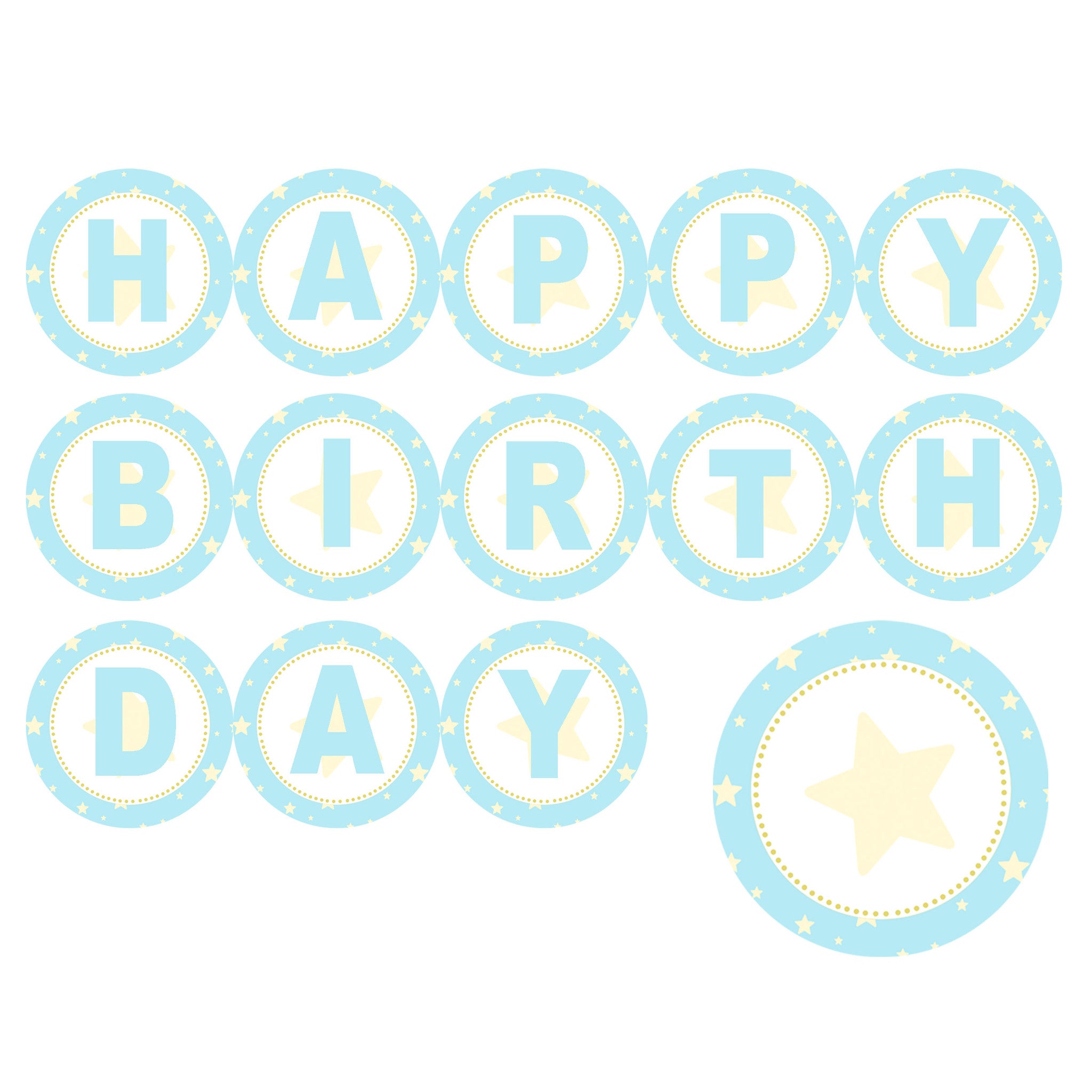 Little Stars Banner Happy Birthday Girl Boy Unisex