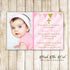30 Girl Baptism Christening With Photo Invitations Pink Gold