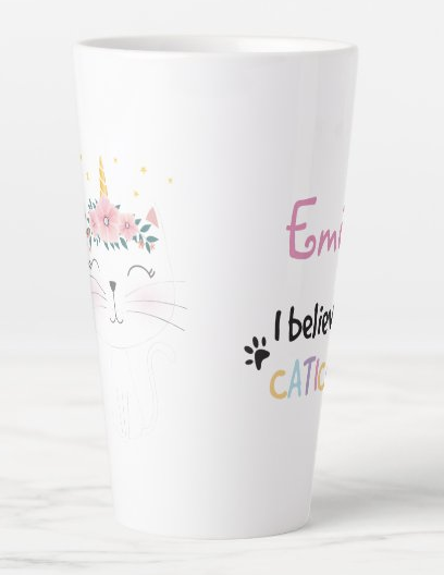 I believe in caticorn latte mug