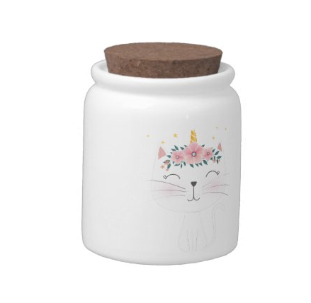 I believe in caticorn candy jar