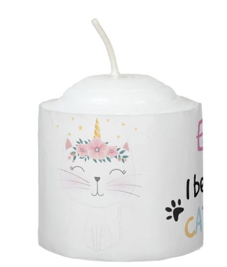 I believe in caticorn candle