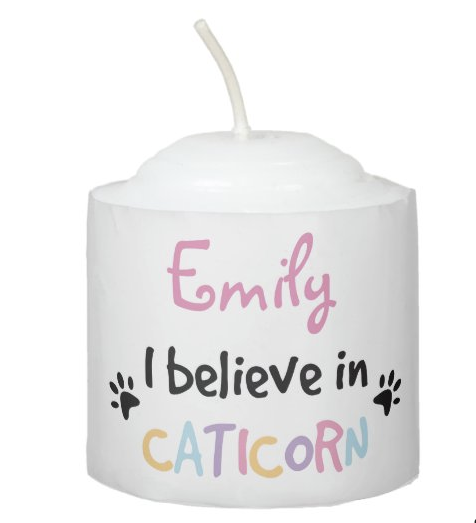 I believe in caticorn candle
