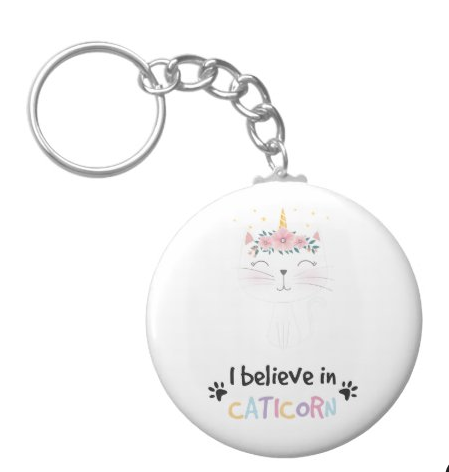I believe in caticorn keychain