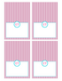 Buffet Food Label Place Seating Name Card Pink Stripes Baby Girl Shower
