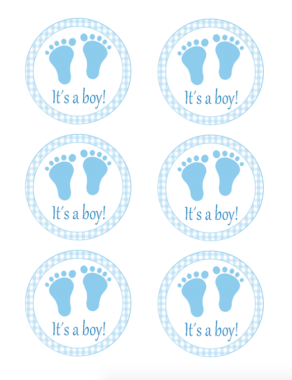 Its A Boy Baby Shower Favor Stickers - Sweet Baby Boy - 40 Labels, Blue