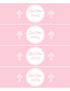 Baptism Christening Bottle Label Wrapper Pink