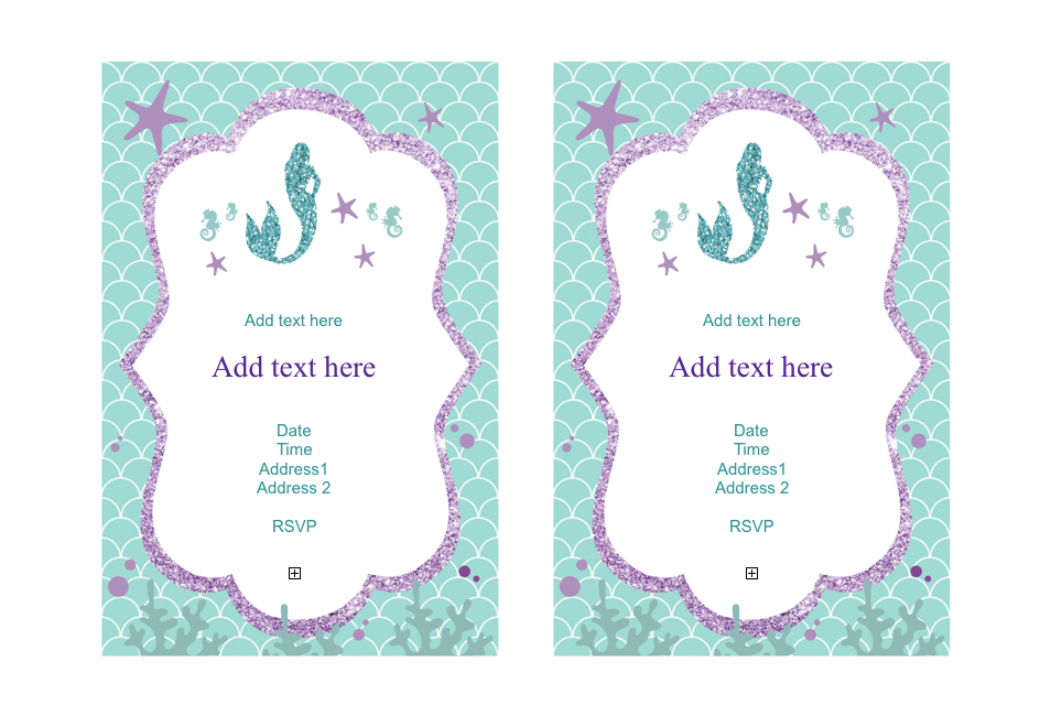 Mermaid sweet 16 birthday invitation purple teal printable