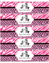 Pink Zebra Baby Shower Bottle Label Printable