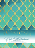 Eid mubarak card gold teal