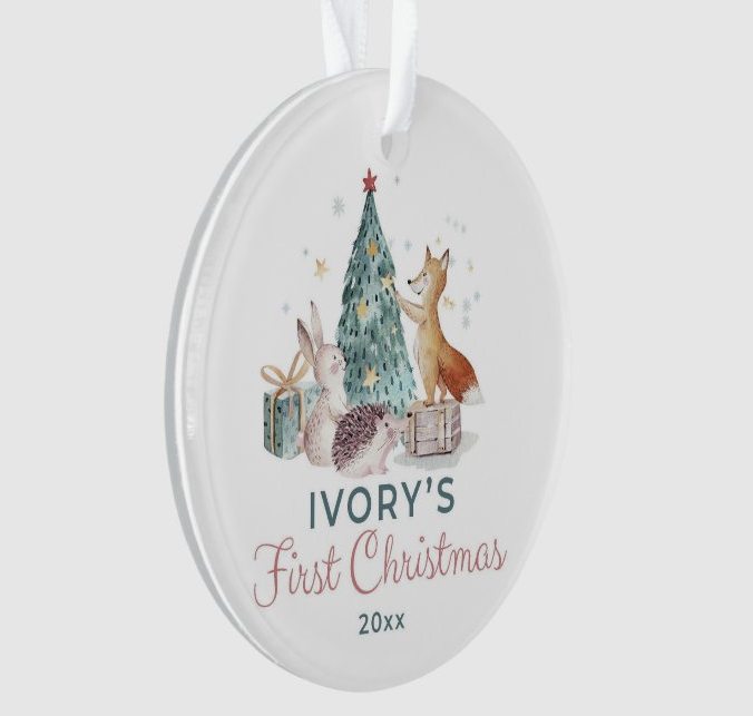 Forest anismals christmas tree ornament for kids