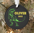 Dinosaur Christmas boy ornament green black