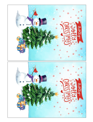 Snowman christmas greeting card printable