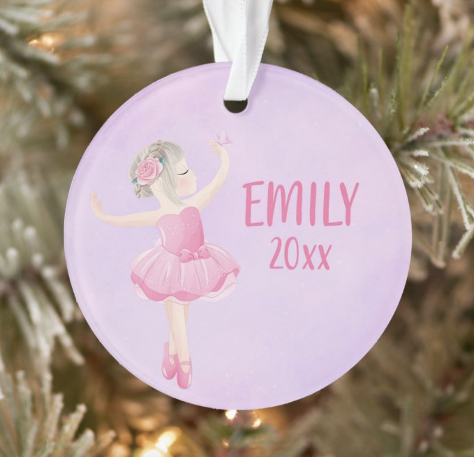 Personalized Christmas ornament ballerina