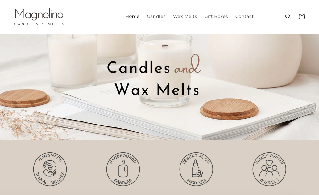 Candles and wax melts website