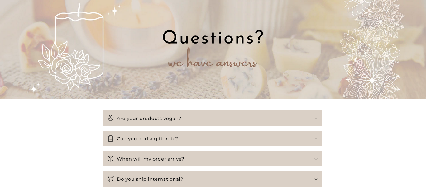 Candles and wax melts website