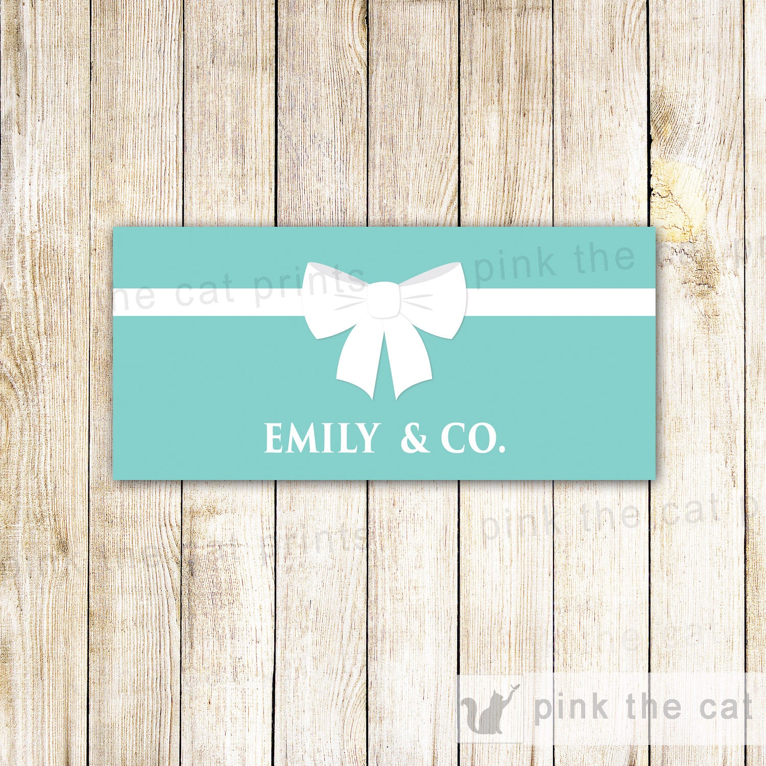 Candy Bar Label Teal White Ribbon Birthday Baby Shower