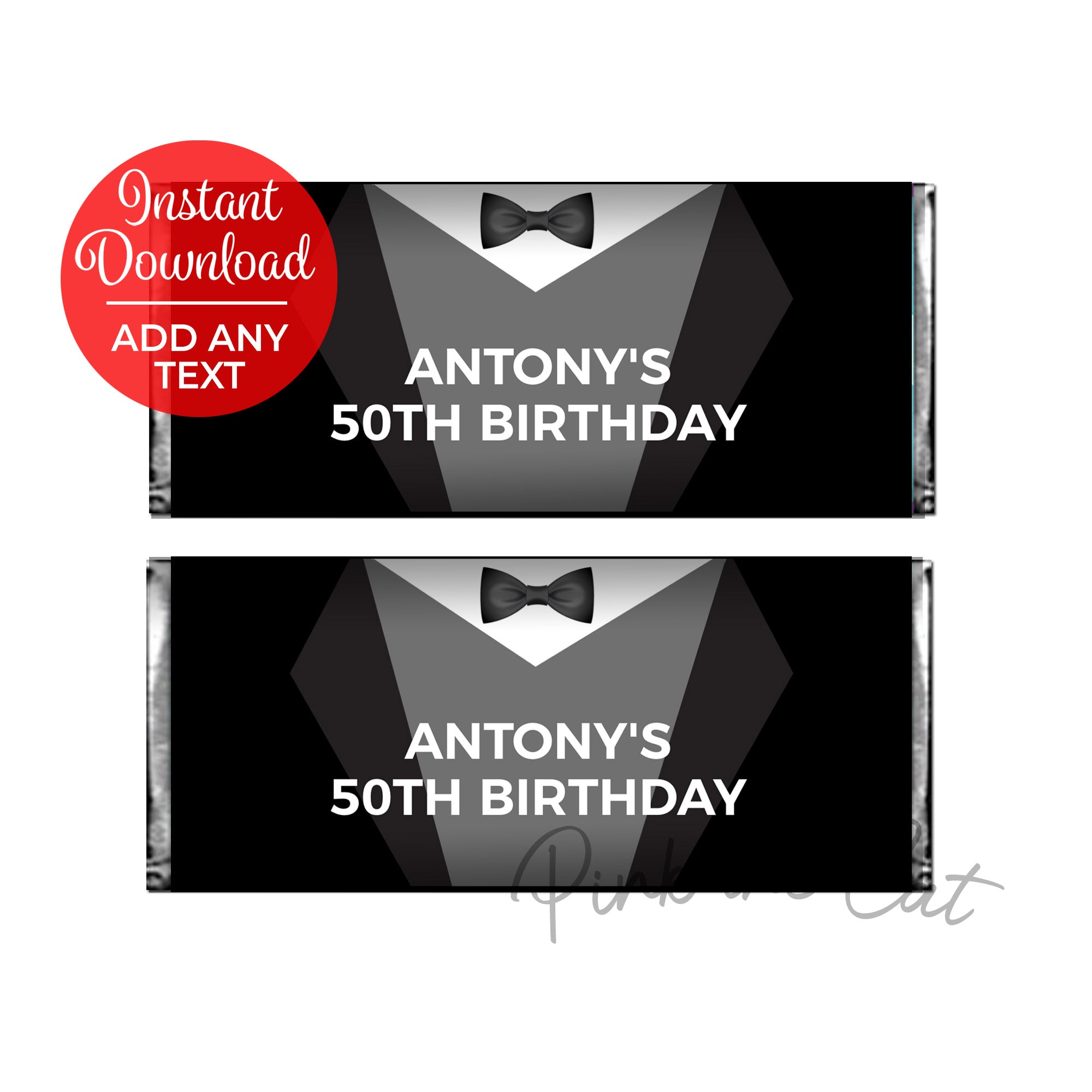 Tuxedo candy label birthday any age stag party