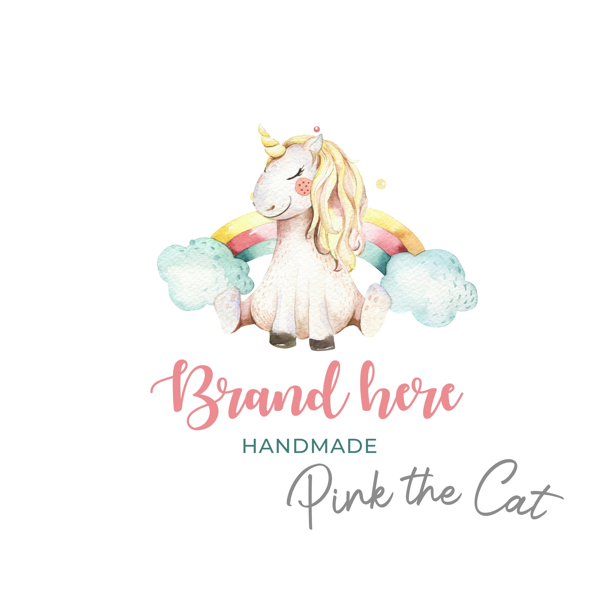 Premade rainbow unicorn logo design