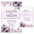 Floral Wedding Invitations & RSVP Cards Plum Violet Damask 100 pack