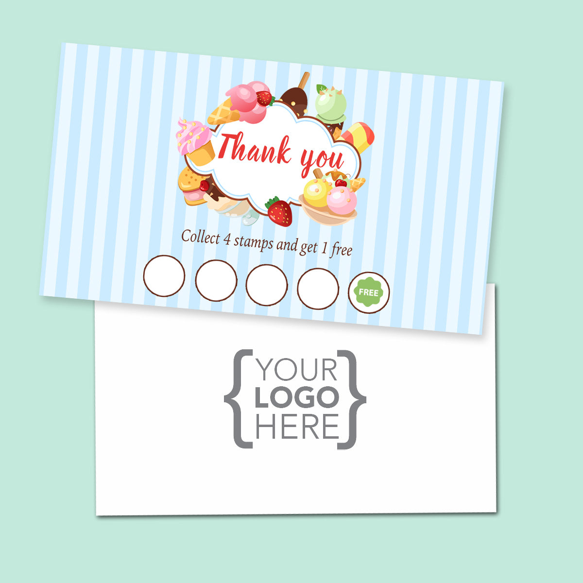 10% Sale Icecream Stamp Card