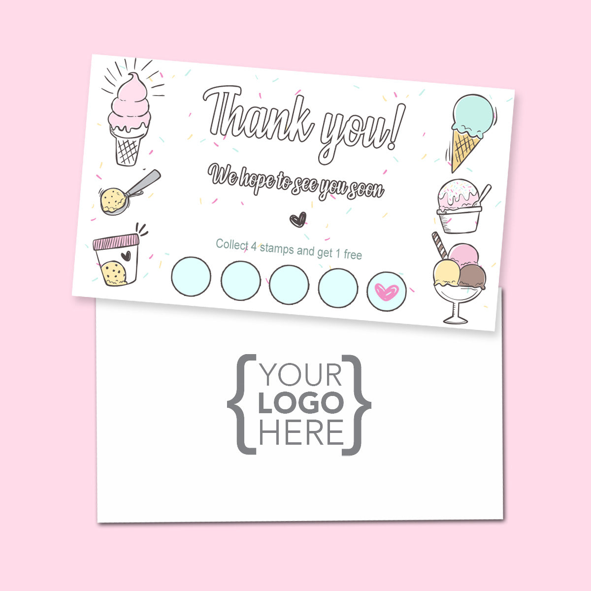 10% Sale Icecream Stamp Card