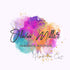 Abstract watercolor orange gold logo personalized