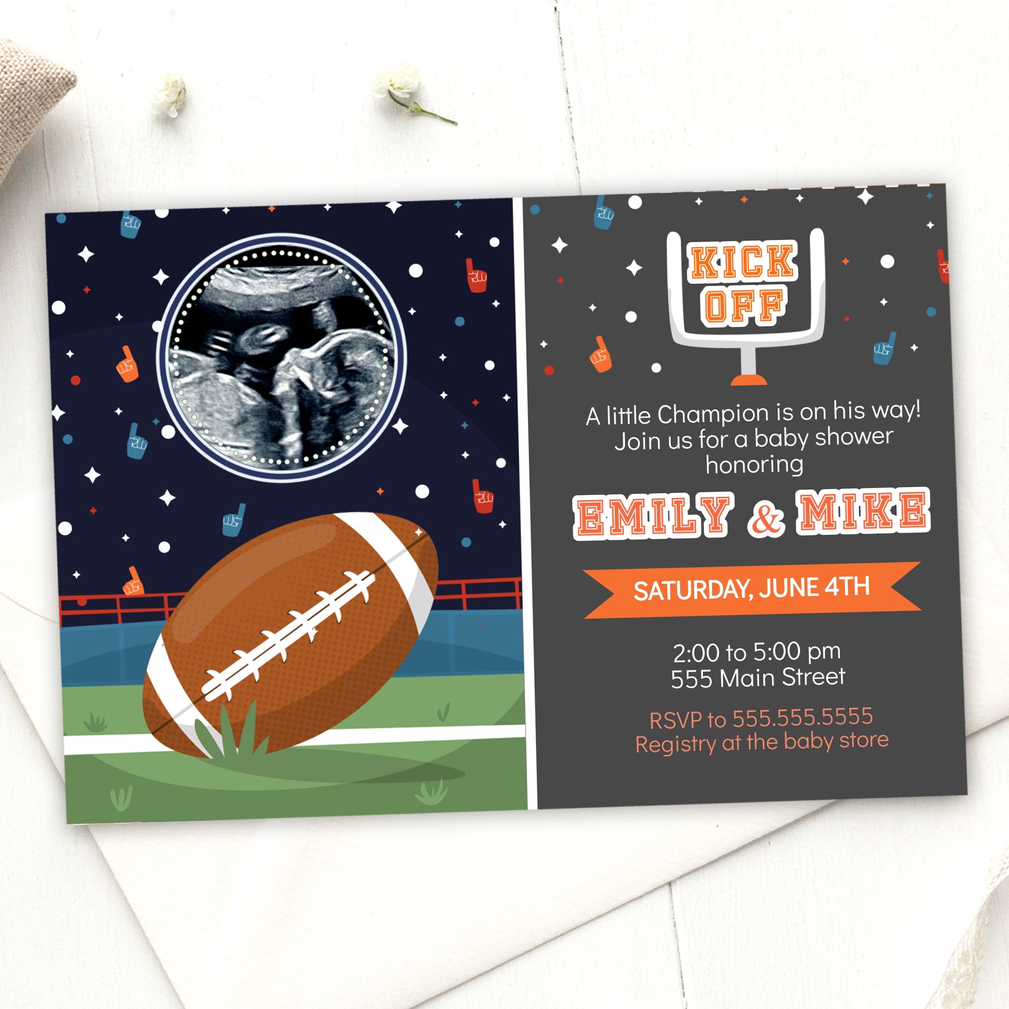 30 Football baby shower invitations