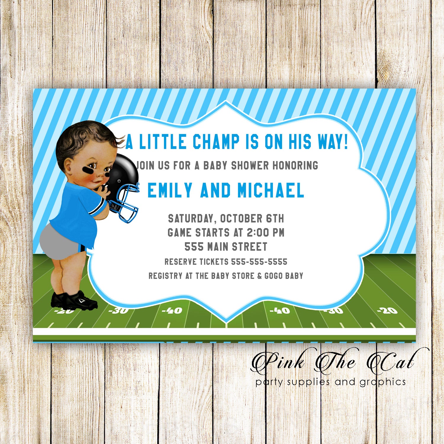 30 american football invitations baby shower with envelopes
