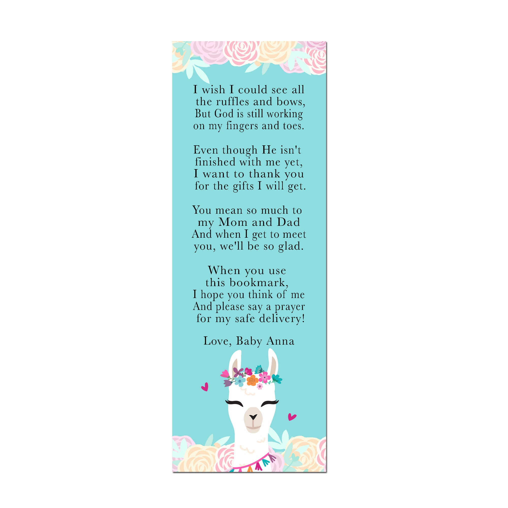50 bookmarks llama alpaca face baby shower