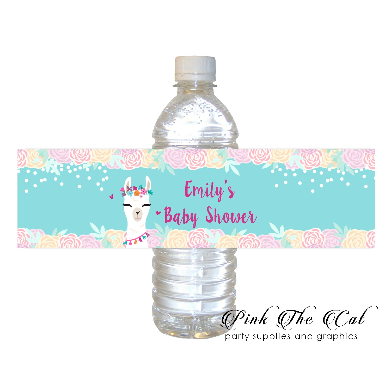 Alpaca llama bottle label printable birthday baby shower favors