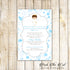 Angel invitations boy baptism christening communion blue printable